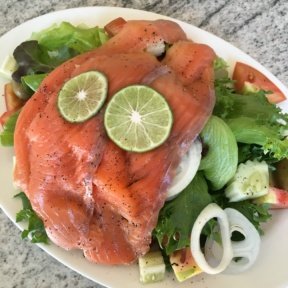 Gluten-free smoked salmon salad from Zing at Centara Grand